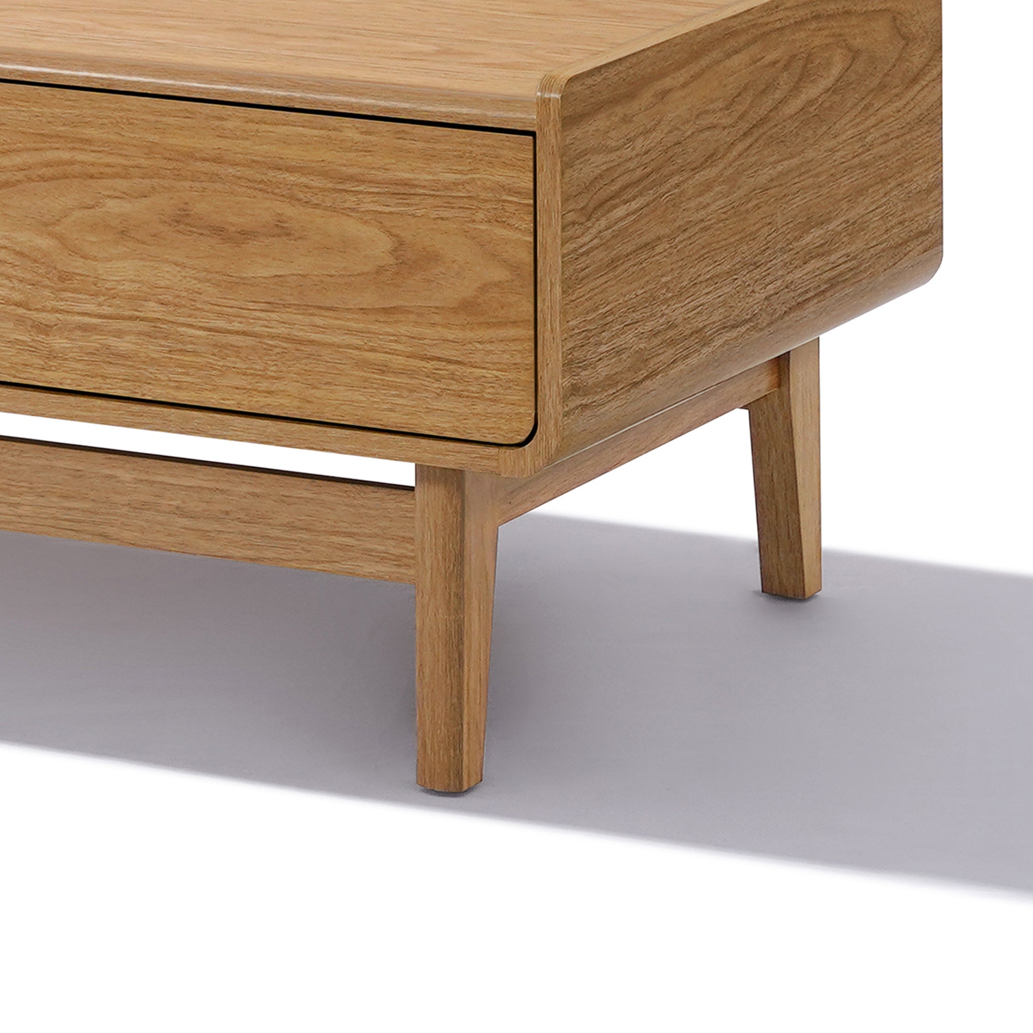 Eric oak finish coffee table with storage - LuxenHome