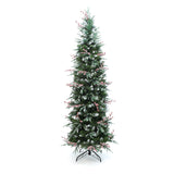 Pre-Lit Frosted Pencil Artificial Christmas Tree, 7.5ft