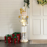 Christmas Traditional Nutcracker King Silver with Lights, 4ft