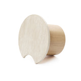Round Nesting Tables with Travertine Tops,Set of 2