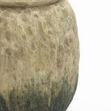 Rustic Brown & Green Bottom Round Terracotta Vase,10''