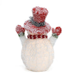 White Tinsel Frosted Snowman Holiday Snowman Decor, 2ft