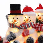 Holiday-Snowman-family-trio-with-festive-hats-hands-and glitter-decoration