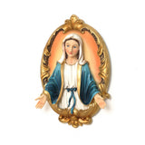 Oval Virgin Mary Wall Plaque Religious Decor for Home, 16"
