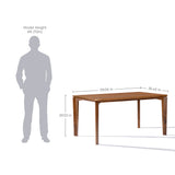 Walnut veneer wood rectangle dining table with rubberwood legs - LuxenHome