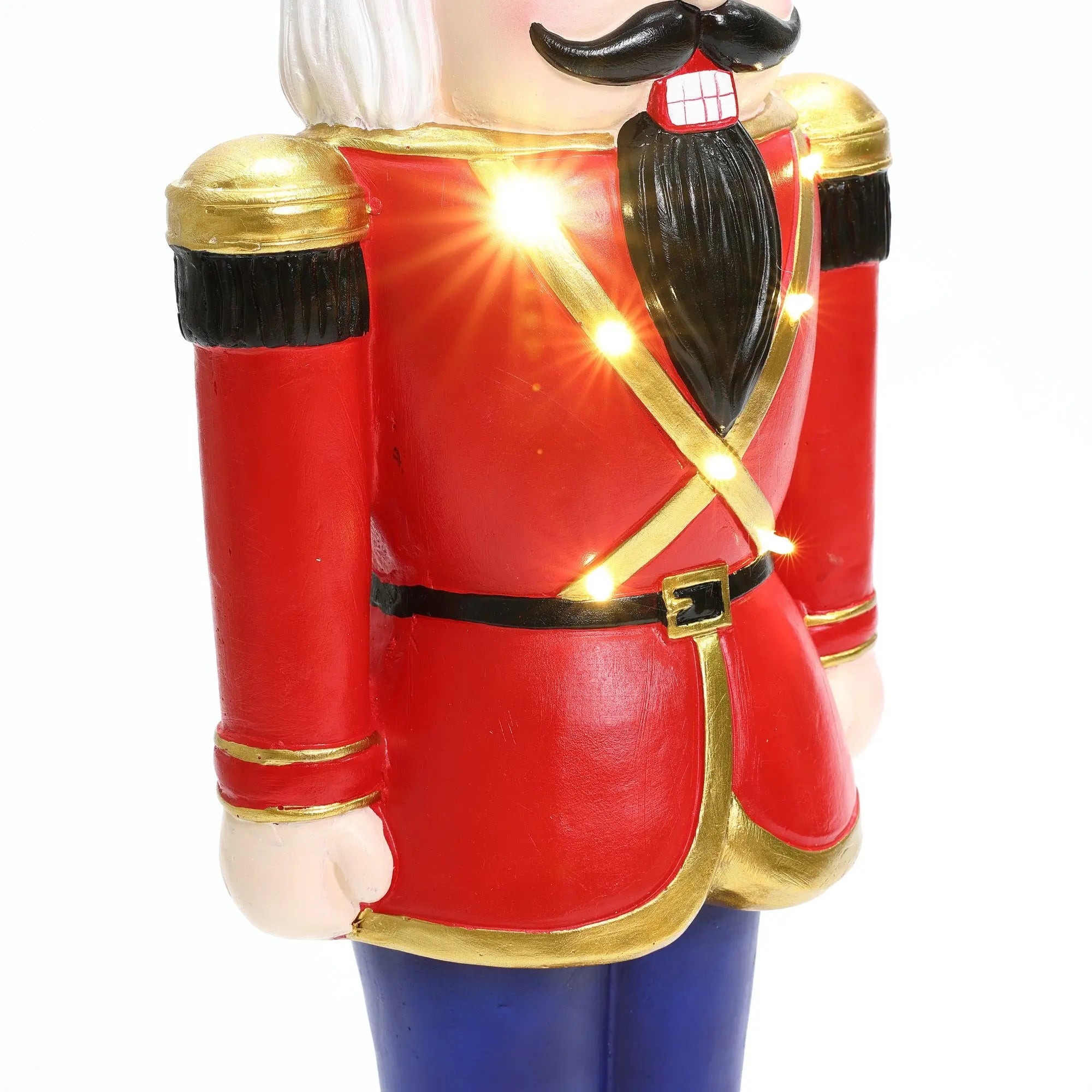 Traditional nutcracker soldier in red with lights, 3ft tall - LuxenHome