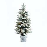 Artificial Flocked Fir Christmas Tree with Lights, 4ft