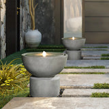 Modern gray resin bubbler water fountain - LuxenHome