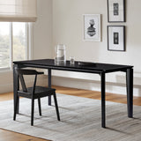 Wenge in ash veneer wood rectangle dining table with rubberwood legs - LuxenHome