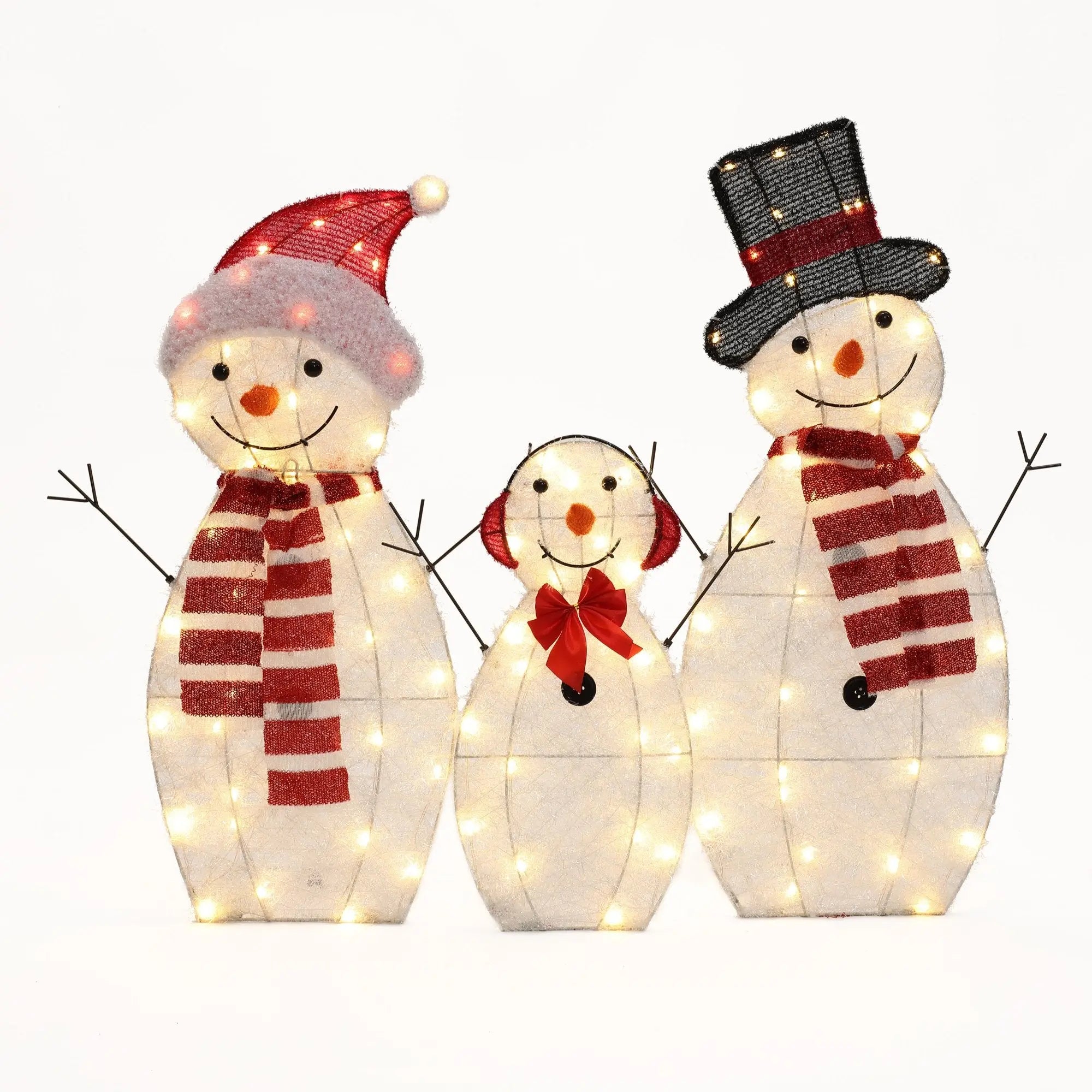 Lighted-Christmas-Snowman-family-decorations
