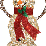 Champagne Gold PET Outdoor Lighted Christmas snowman, 4ft