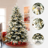 Pre-Lit Green Snowy Christmas Tree with Stand,7ft