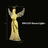 Christmas Holiday Angel Decor Outdoor with Lights, 4.1ft