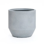 Gray, cylindrical planter crafted from high-quality MGO material, featuring a smooth matte finish and modern minimalist design, set against a white background.