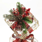 gift-boxes with pine needles and pinecones