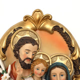 Oval Religious Holy Family Wall Plaque for Prayer Room, 12.6"