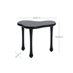 Black Wood Irregular Shape 19.9-Inch Tall Side Table - LuxenHome