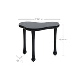 Black Wood Irregular Shape 19.9-Inch Tall Side Table - LuxenHome