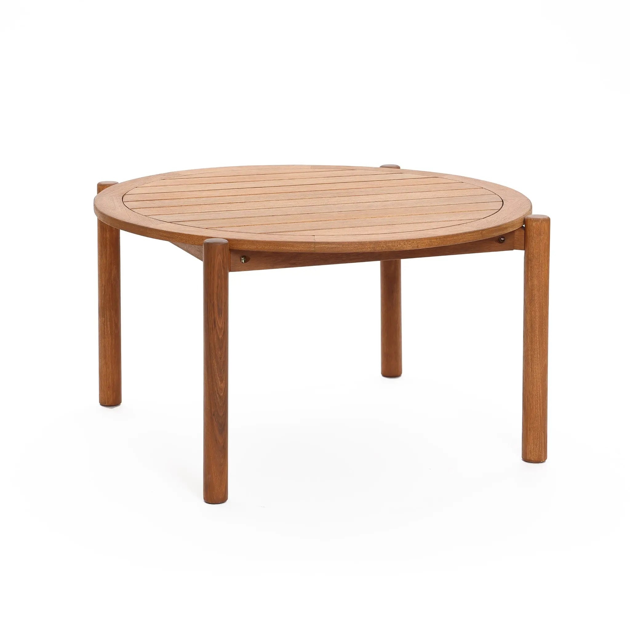 Belmont solid wood round outdoor coffee table - LuxenHome