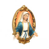 Oval Virgin Mary Wall Plaque Religious Decor for Home, 16"