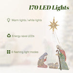 Illuminate your home this season with a decorative nativity scene that features 170 energy-saving LED bulbs, offering warm/white light options and six flashing modes. This stunning Christmas decoration even showcases the North Star, creating a mesmerizing holiday display.