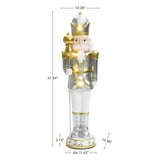 Christmas Traditional Nutcracker King Silver with Lights, 4ft