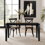 Wenge in ash veneer wood rectangle dining table with rubberwood legs - LuxenHome