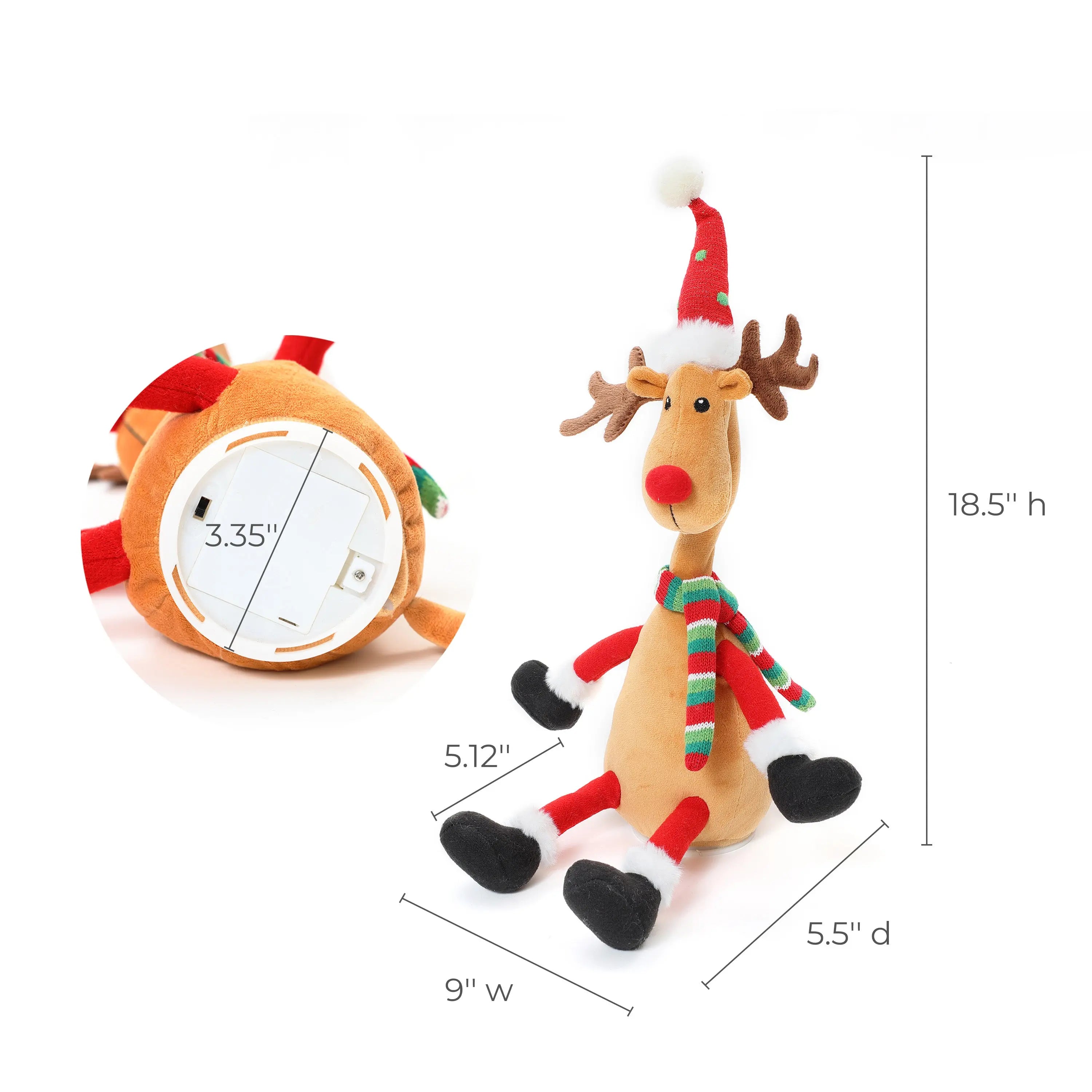 18.5-inch-Reindeer-with-Santa-hat-animated-plush-toy