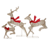 Champagne Gold Christmas Deer Family Decoration, Set of 3