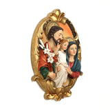 Oval Religious Holy Family Wall Plaque for Prayer Room, 12.6"