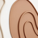 Textured abstract art with layered, curved beige and tan shapes on a white background, perfect as modern art home decor.