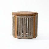 Tuscany outdoor acacia wood & rope side/end tables - LuxenHome
