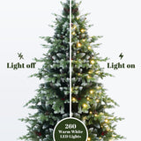 Pre-Lit Green Full Christmas Tree with pinecones,6ft