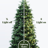 Pre-Lit Green Artificial Full Christmas Tree with Stand,6ft