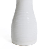 White ribbed ceramic bird bath - LuxenHome