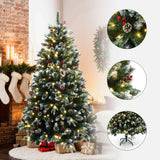 Pre-Lit Green Frosted-Tip Christmas Tree , 6.1ft