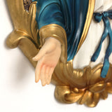 Oval Virgin Mary Wall Plaque Religious Decor for Home, 16"
