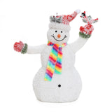 White Tinsel Frosted Holiday Outdoor Snowman Decor, 3ft
