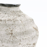Rustic Handcrafted Textured Cement Vase,Gray 11.7''