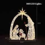 Lighted nativity and christmas tree, clear - LuxenHome
