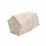 Travertine-Style Irregular Textured MgO Side Table - LuxenHome