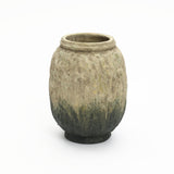 Rustic Brown & Green Bottom Round Terracotta Vase,10''