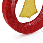 Bell lighted wreath outdoor christmas decoration, 1.9 ft tall - LuxenHome
