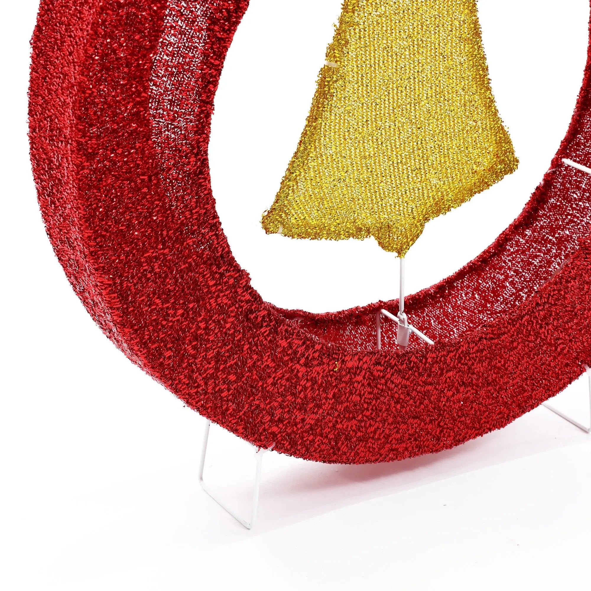 Bell lighted wreath outdoor christmas decoration, 1.9 ft tall - LuxenHome