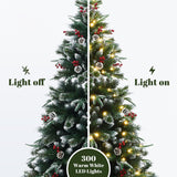 Pre-Lit Green Frosted-Tip Christmas Tree , 6.1ft