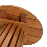 Sereno solid wood pedestal outdoor side table - LuxenHome