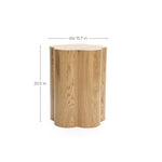 Wood grain round end/side table - LuxenHome