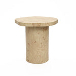 Rici burl wood finish round end table - LuxenHome