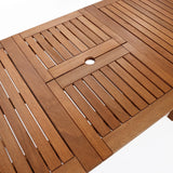 Lucia solid wood extendable ractangle outdoor dining table, 6-8 person - LuxenHome