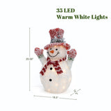 White Tinsel Frosted Snowman Holiday Snowman Decor, 2ft